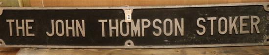 A John Thompson Stoker aluminium sign W.168cm